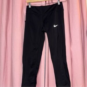 Nike Black Leggings with White Swoosh — Girls' Active Wear